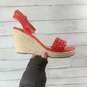 Y2k Trending Coutgo Women's Wedge Sandals Espadrille Platform Size 9.5 Red